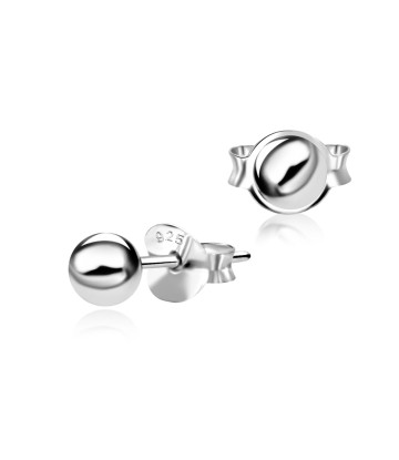 Silver Ball Stud Earrings STS-1024-4